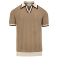 Polo tricoté rétro années 70 pour homme, style décontracté old money