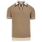 Polo tricoté rétro années 70 pour homme, style décontracté old money