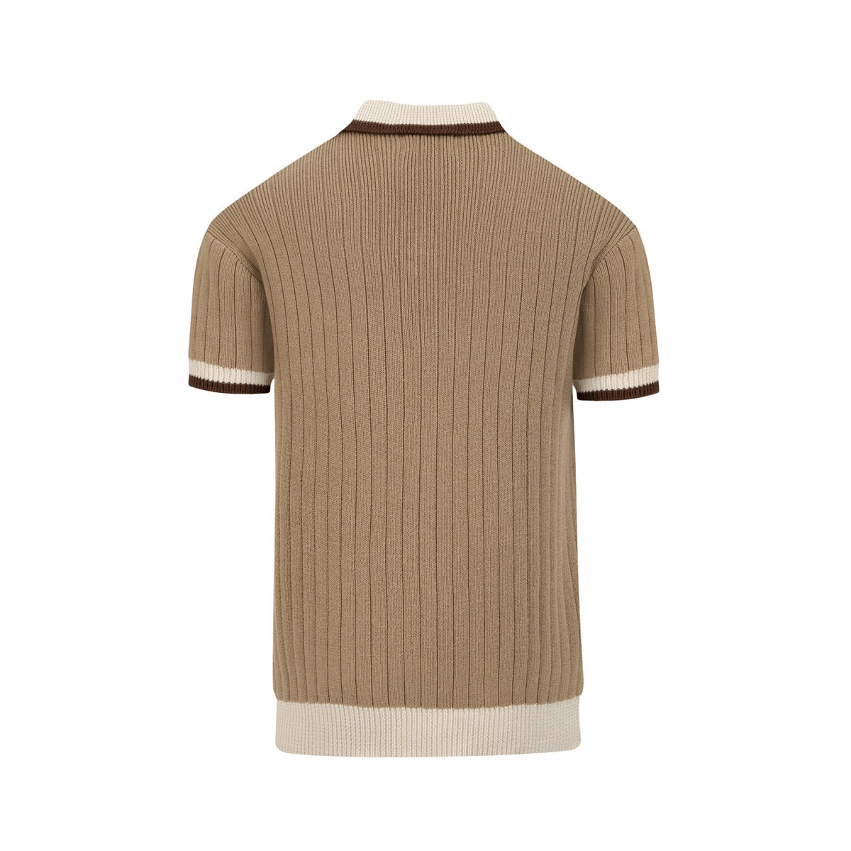 Polo tricoté rétro années 70 pour homme, style décontracté old money