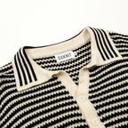 Débardeur en maille à col, style vacances, pour homme, avec motifs ajourés