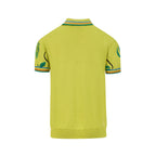 Chemise polo verte à col tricoté pour homme, inspiration tropicale des années 70