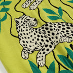 Chemise polo verte à col tricoté pour homme, inspiration tropicale des années 70