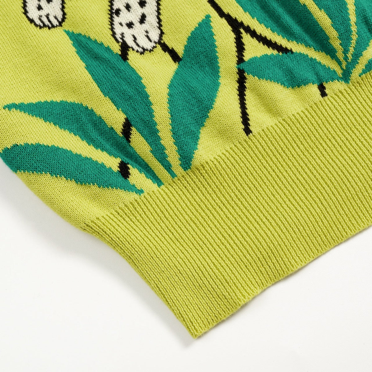 Chemise polo verte à col tricoté pour homme, inspiration tropicale des années 70