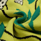 Chemise polo verte à col tricoté pour homme, inspiration tropicale des années 70