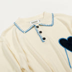 Pull en maille patchwork romantique abricot pour homme