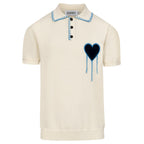 Pull en maille patchwork romantique abricot pour homme