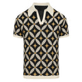 Polo géométrique Bauhaus des années 60 en maille structurée pour homme