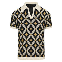 Polo géométrique Bauhaus des années 60 en maille structurée pour homme
