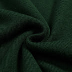 Cardigan vintage en tricot vert foncé pour homme avec broderie de renard et chauve-souris