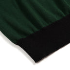 Cardigan vintage en tricot vert foncé pour homme avec broderie de renard et chauve-souris