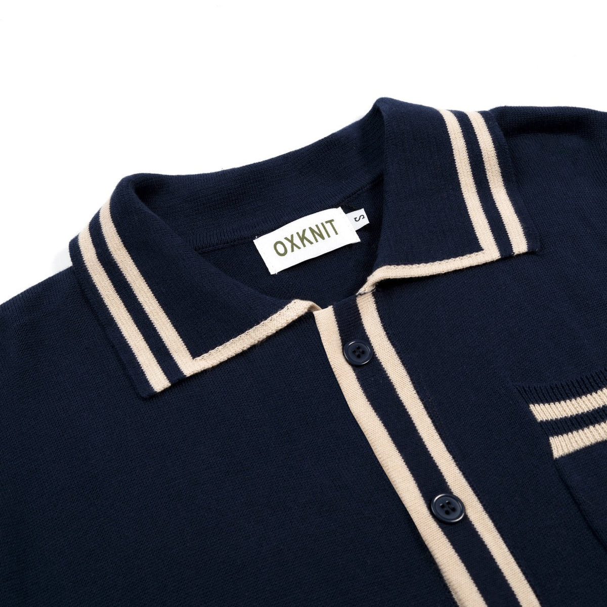 Cardigan Vintage Bleu Foncé pour Homme avec Broderie de Hibou