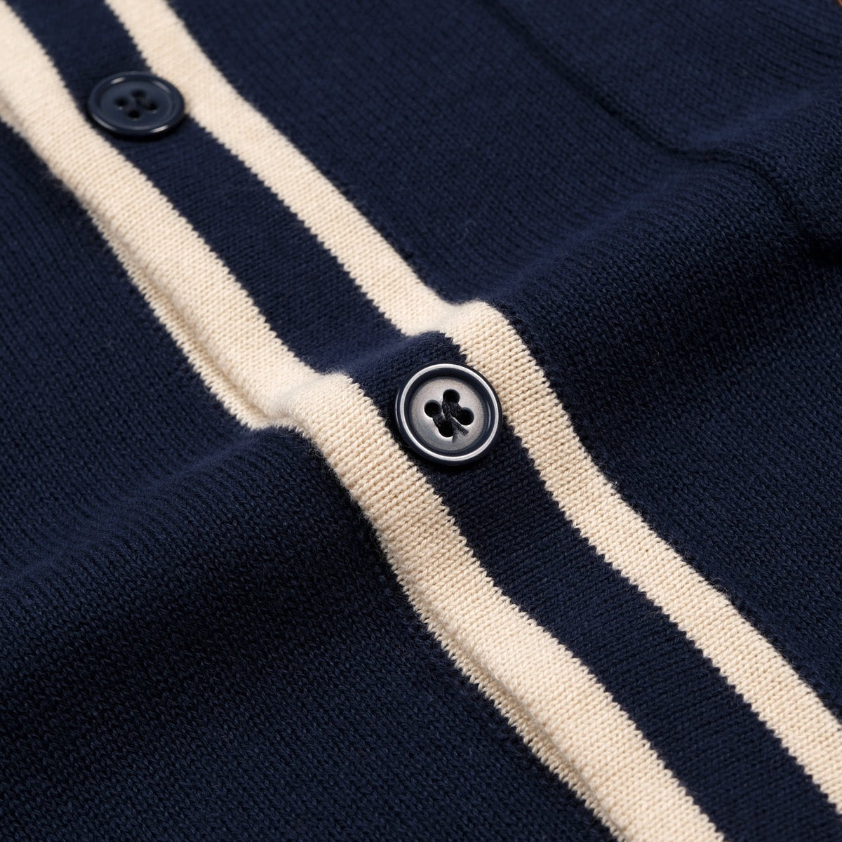 Cardigan Vintage Bleu Foncé pour Homme avec Broderie de Hibou