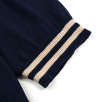Cardigan Vintage Bleu Foncé pour Homme avec Broderie de Hibou