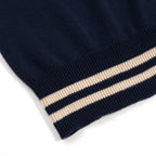 Cardigan Vintage Bleu Foncé pour Homme avec Broderie de Hibou