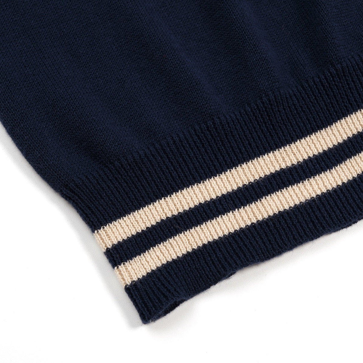 Cardigan Vintage Bleu Foncé pour Homme avec Broderie de Hibou