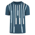 Chemise T-shirt rétro en jacquard bleu pour homme