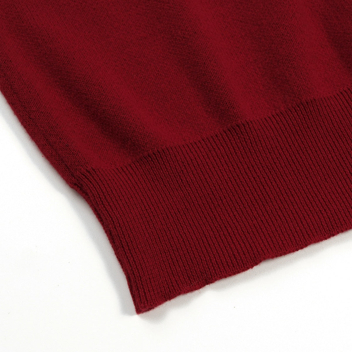 Vintage Rouge Brique T-shirt Homme à Manches Chauve-Souris en Maille Jacquard