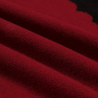 Vintage Rouge Brique T-shirt Homme à Manches Chauve-Souris en Maille Jacquard