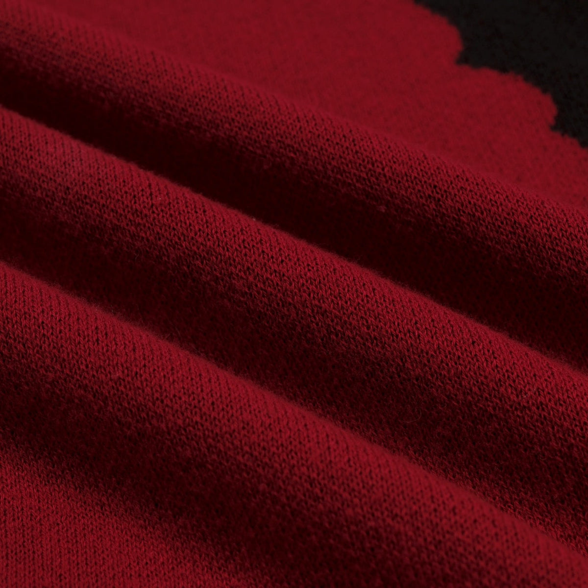 Vintage Rouge Brique T-shirt Homme à Manches Chauve-Souris en Maille Jacquard