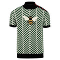 Classique T-shirt vert pour homme en tricot avec broderie d'abeille