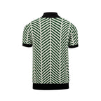 Classique T-shirt vert pour homme en tricot avec broderie d'abeille