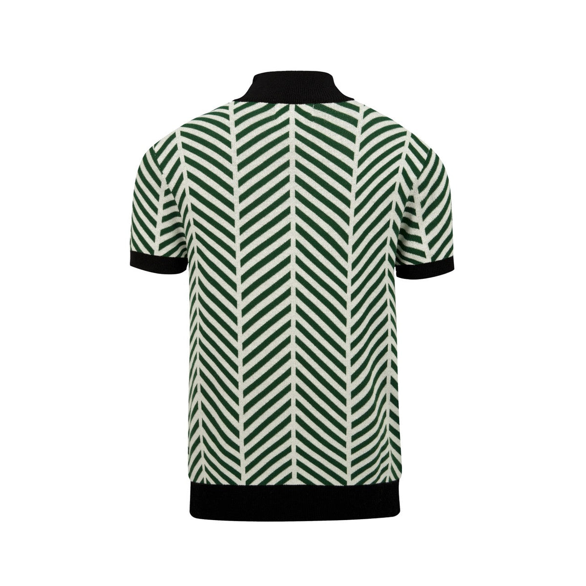 Classique T-shirt vert pour homme en tricot avec broderie d'abeille