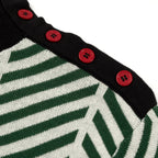 Classique T-shirt vert pour homme en tricot avec broderie d'abeille