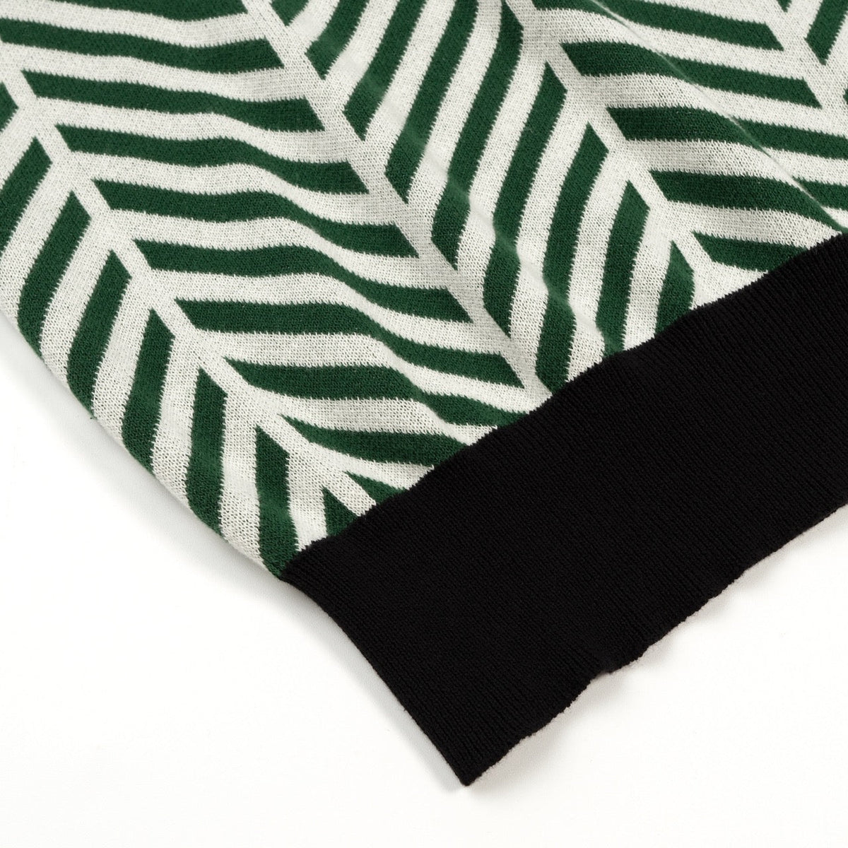 Classique T-shirt vert pour homme en tricot avec broderie d'abeille