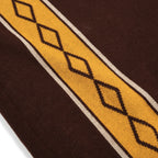 Classique Polo en Maille Jacquard Marron Artistique pour Homme