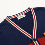 Cardigan Rétro Classique à Rayures pour Homme en Tricot Jacquard