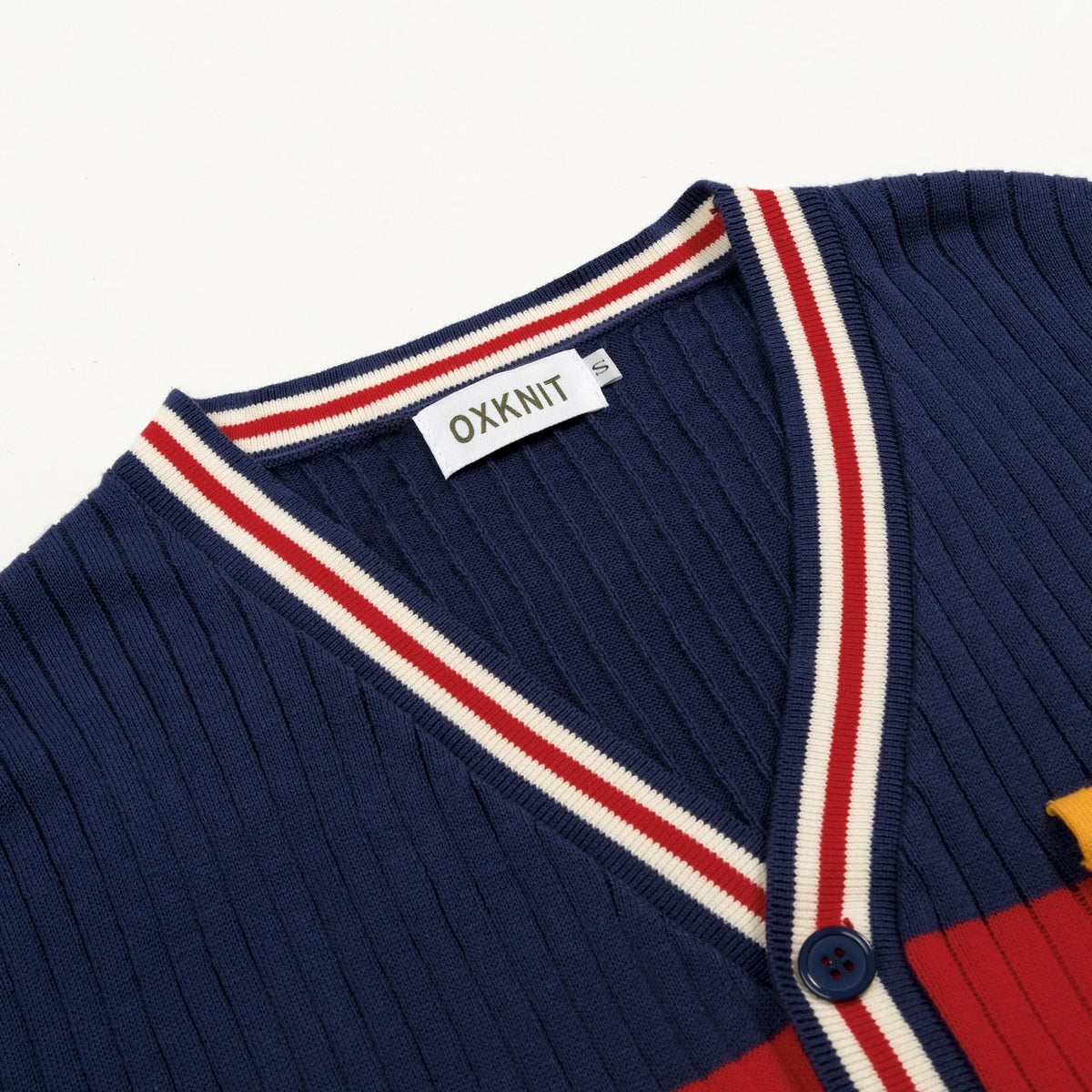 Cardigan Rétro Classique à Rayures pour Homme en Tricot Jacquard