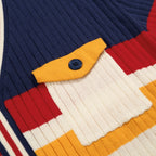 Cardigan Rétro Classique à Rayures pour Homme en Tricot Jacquard
