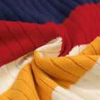Cardigan Rétro Classique à Rayures pour Homme en Tricot Jacquard