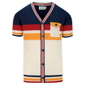 Cardigan Rétro Classique à Rayures pour Homme en Tricot Jacquard