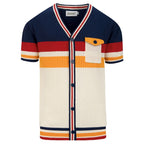 Cardigan Rétro Classique à Rayures pour Homme en Tricot Jacquard