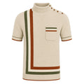 Chemise en tricot à rayures artistiques jacquard au style britannique classique pour homme