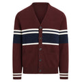 Cardigan rétro en maille jacquard rouge minimaliste pour homme des années 70