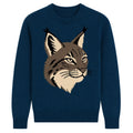 Pull préppy pour homme en jacquard animalier bleu foncé