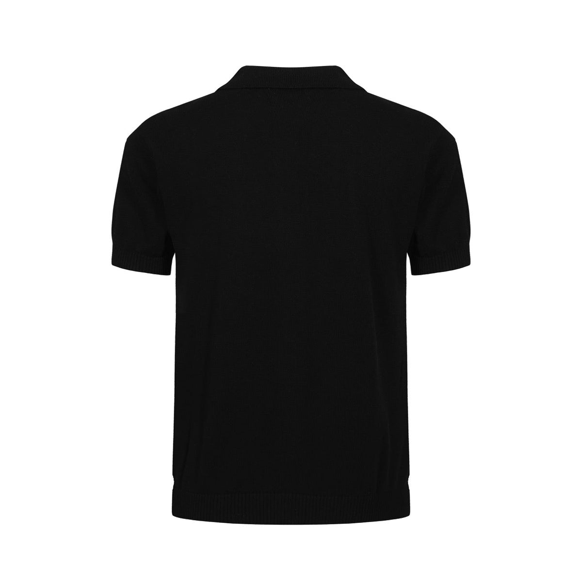 Chemise à rayures monochromes des années 60 pour homme – Noir, Blanc et Gris avec boutons polo
