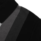 Chemise à rayures monochromes des années 60 pour homme – Noir, Blanc et Gris avec boutons polo