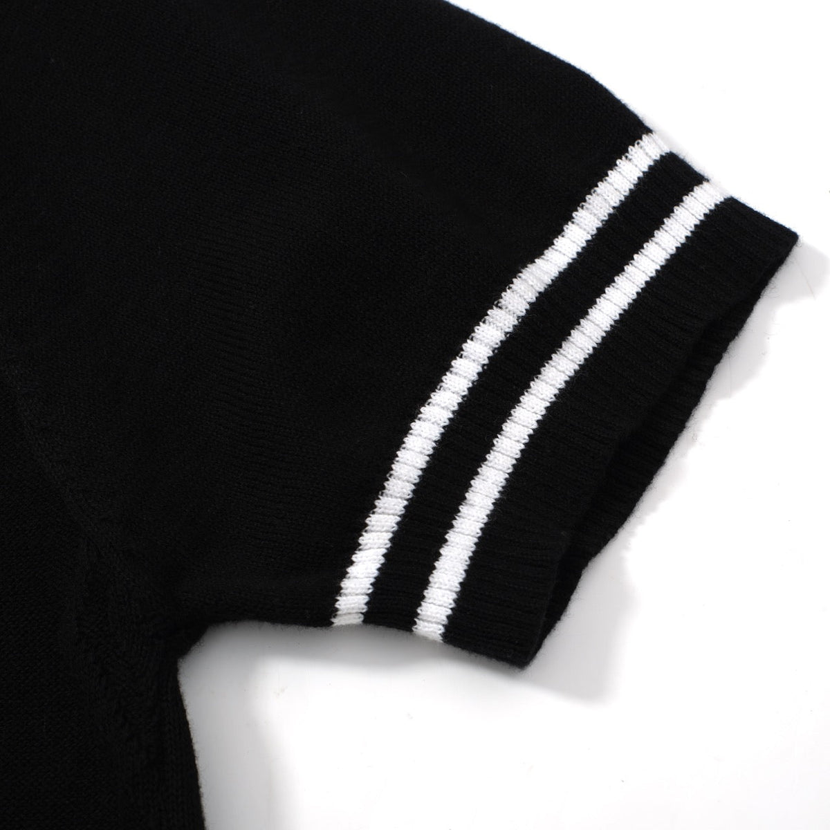 Polo noir à côtes torsadées pour homme – Chemise à manches courtes au style mod des années 60