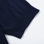 Chemise à rayures verticales rétro des années 60 pour homme – Bleu marine et ciel avec boutons polo
