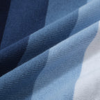 Chemise à rayures verticales rétro des années 60 pour homme – Bleu marine et ciel avec boutons polo