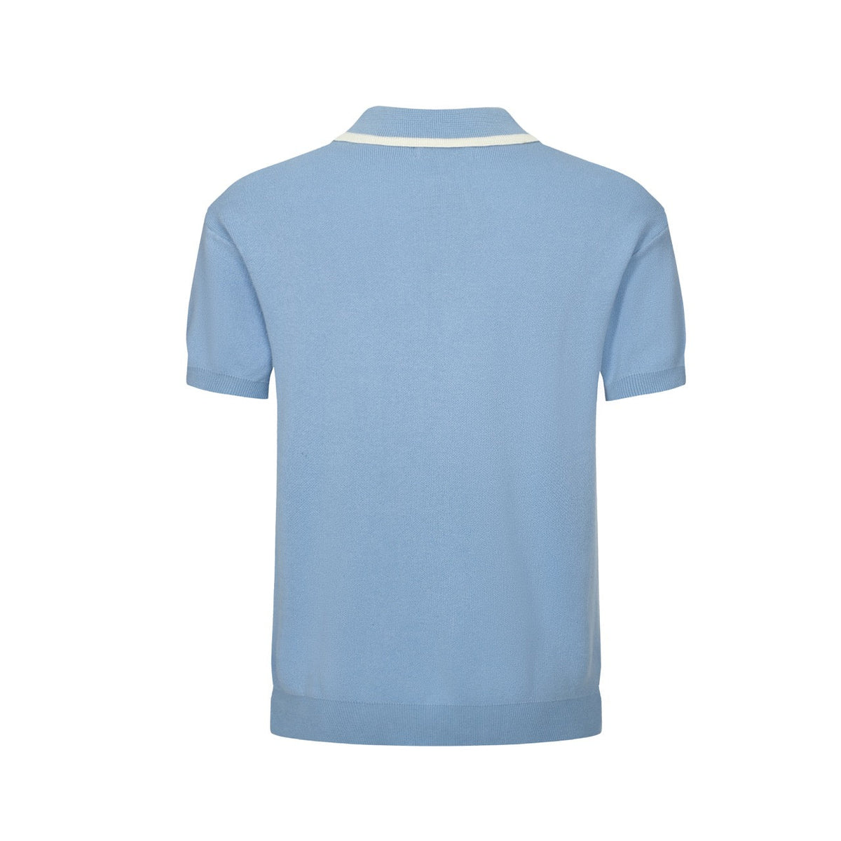Chemise d'été Homme – Polo zippé 70's à motif losange bleu clair