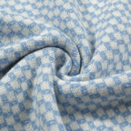 Chemise d'été Homme – Polo zippé 70's à motif losange bleu clair