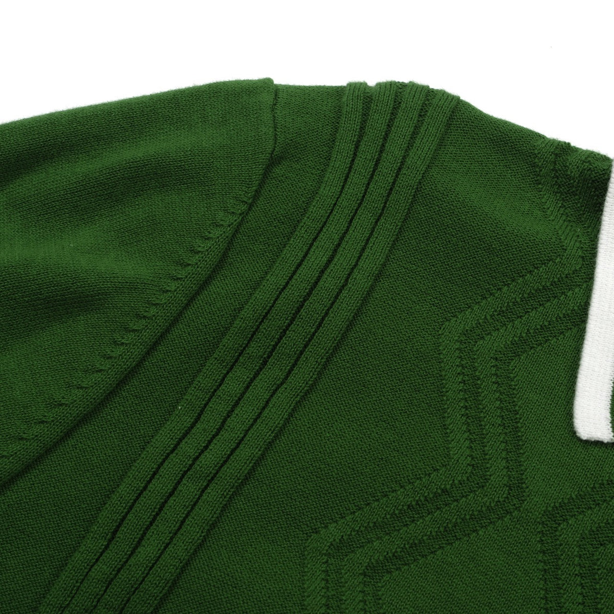 Polo vert à côtes torsadées pour homme – Chemise à manches courtes au style mod des années 60