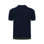 Chemise polo à rayures dégradées des années 60 pour hommes – Modèle à manches courtes avec panneau vertical
