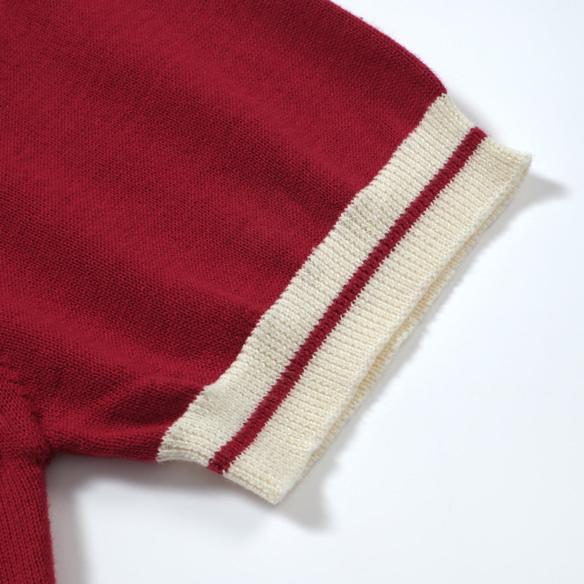 Pull zippé en tricot rouge style années 60 pour homme – Chemise rétro décontractée avec bordures contrastées