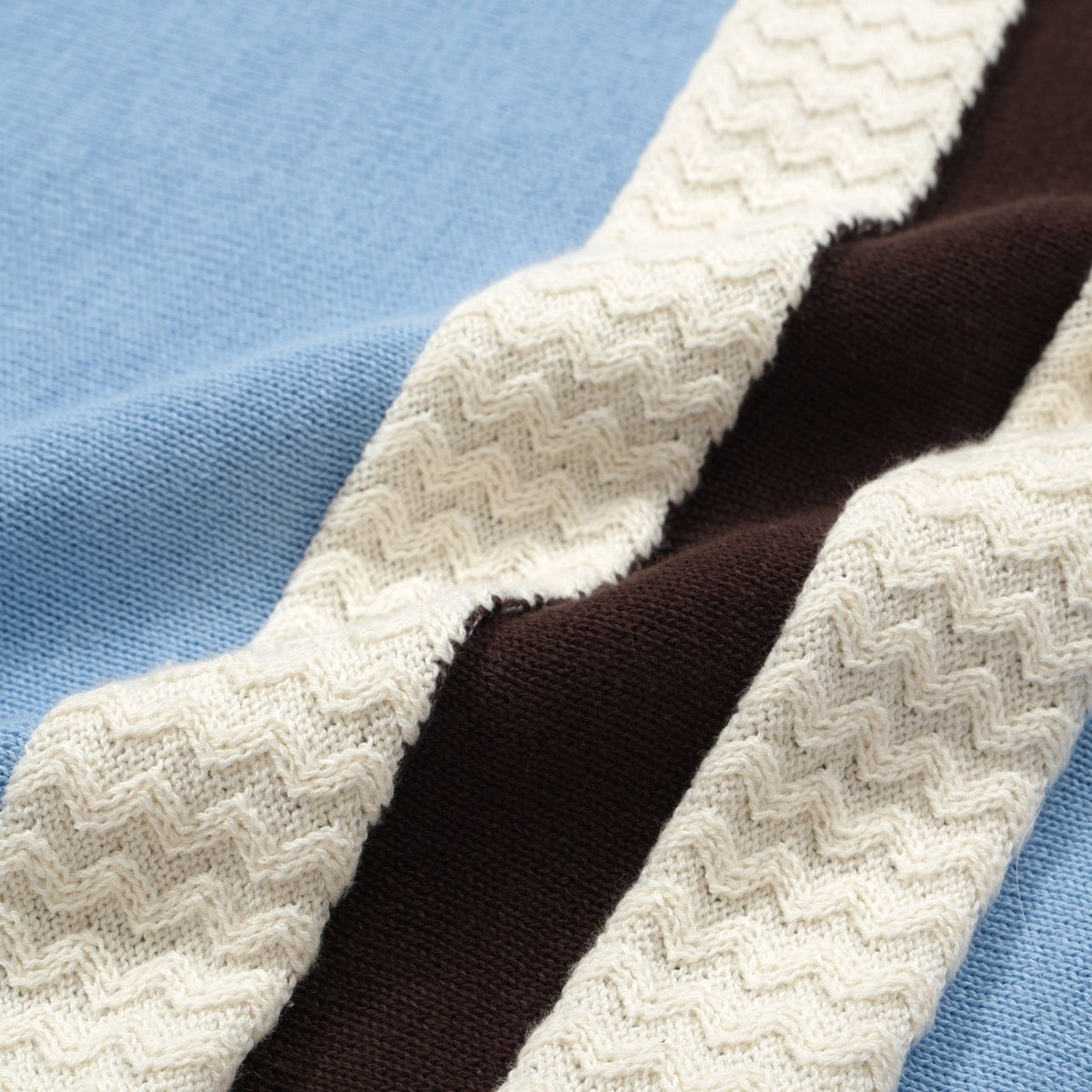 Chemise vintage à rayures ciel bleu pour homme – Polo tricoté à manches courtes des années 60