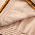 Chemise Polo Vintage à Rayures pour Homme – Tricot Inspiré des Années 70 en Teintes Terre